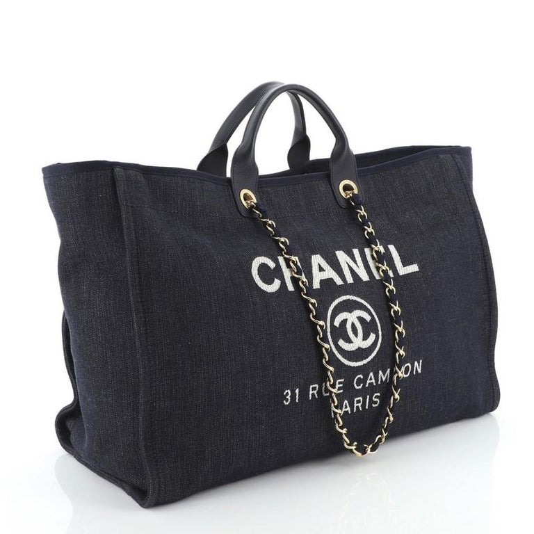 Chanel Deauville Tote Denim XL at 1stDibs