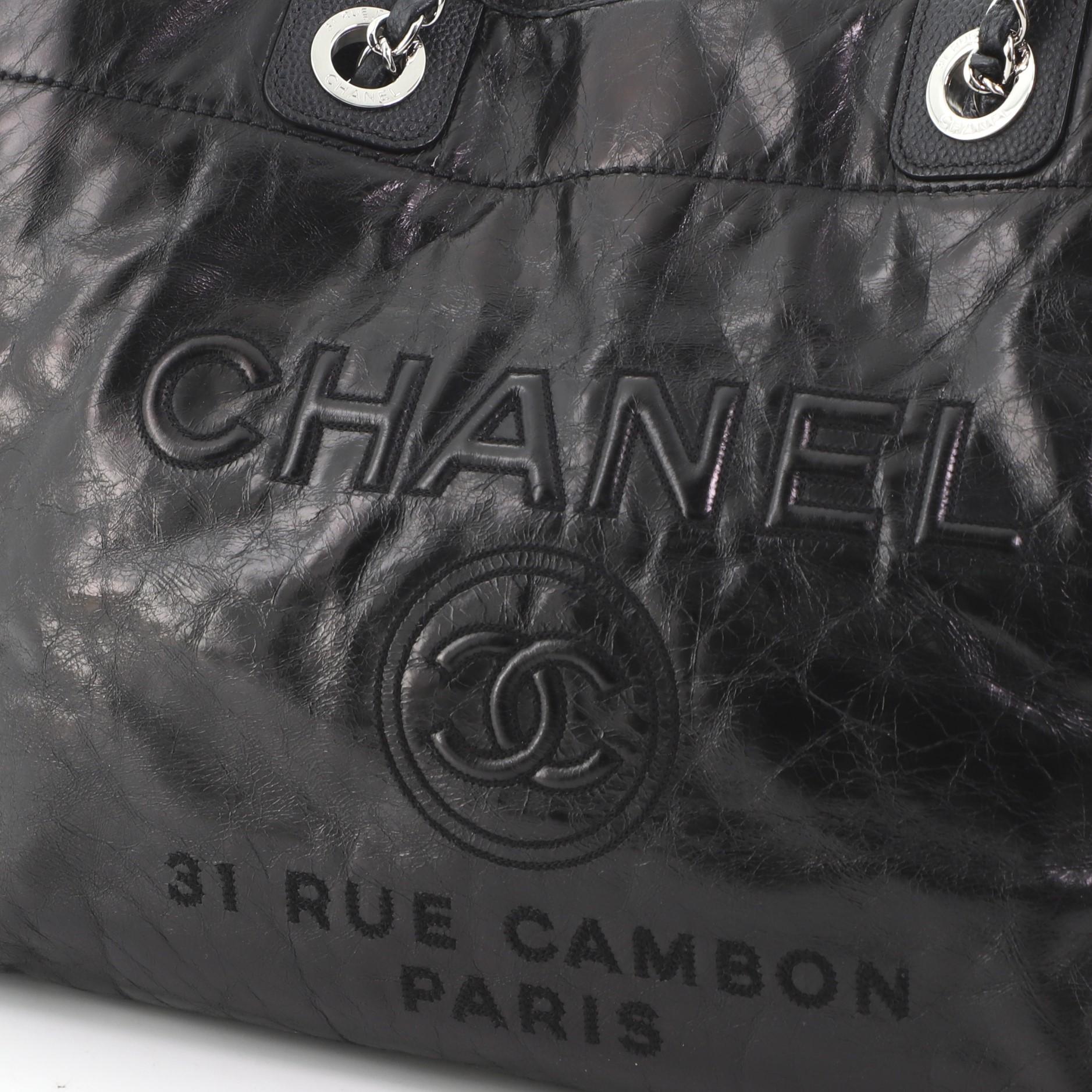 Women's or Men's Chanel Deauville Tote Glazed Calfskin Small