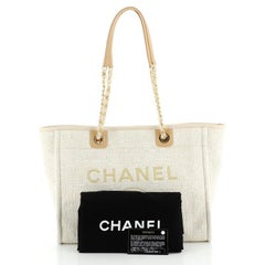 Chanel Deauville Tote Glitter Raffia Small