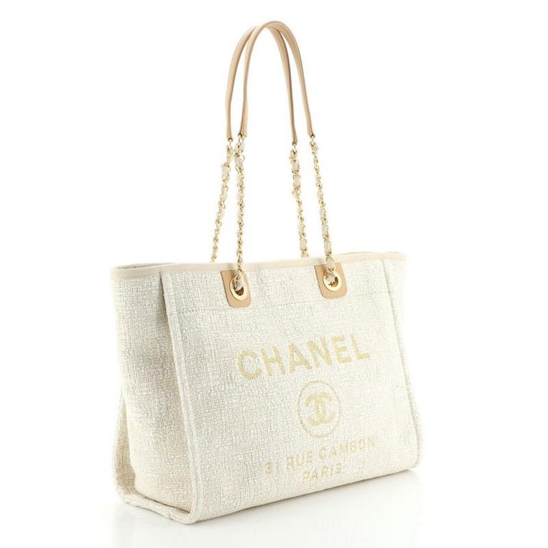 Chanel Chanel Small Raffia Deauville Shopping - Neutrals Totes