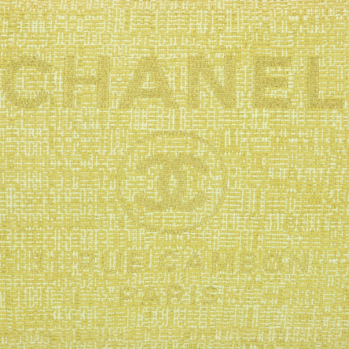 CHANEL Deauville Tote Large Yellow Canvas with Light Gold Hardware 2018 5