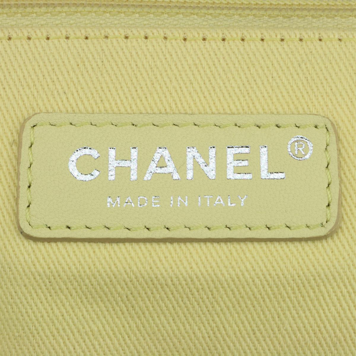 CHANEL Deauville Tote Large Yellow Canvas with Light Gold Hardware 2018 7