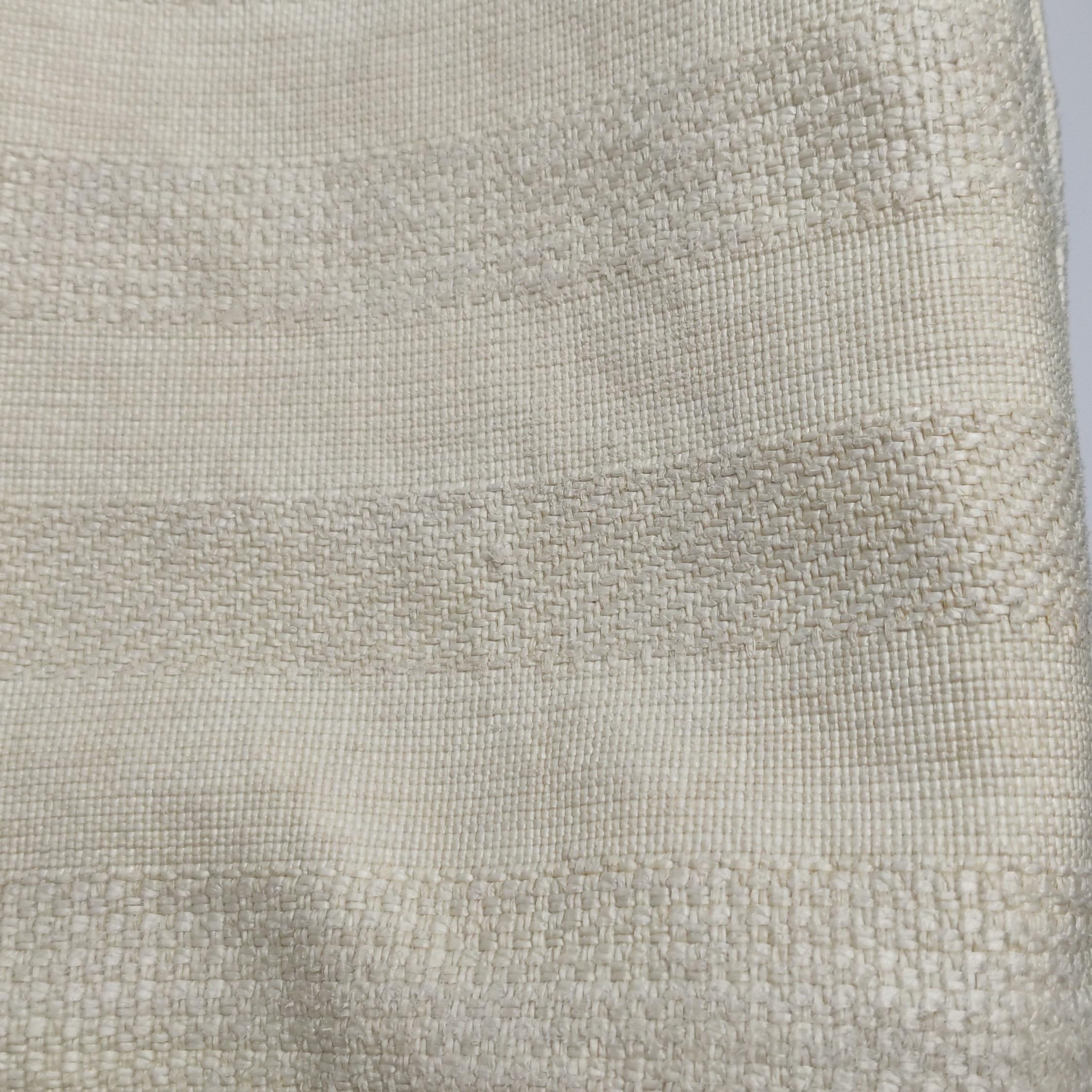 Chanel Deauville Tote Light Beige Stripes Cloth Leather Chain Handle Small 34cm 6