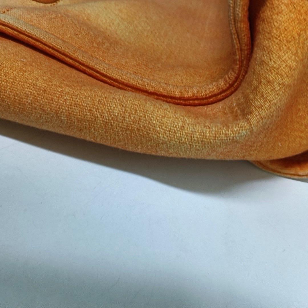 Chanel Deauville Fourre-tout orange clair bordé de cuir Denim petit 32 cm en vente 4