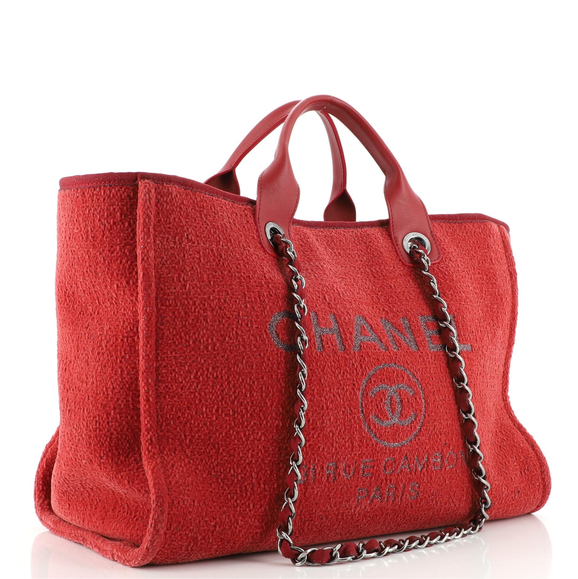 Chanel Deauville Tote Lurex Boucle Medium at 1stDibs