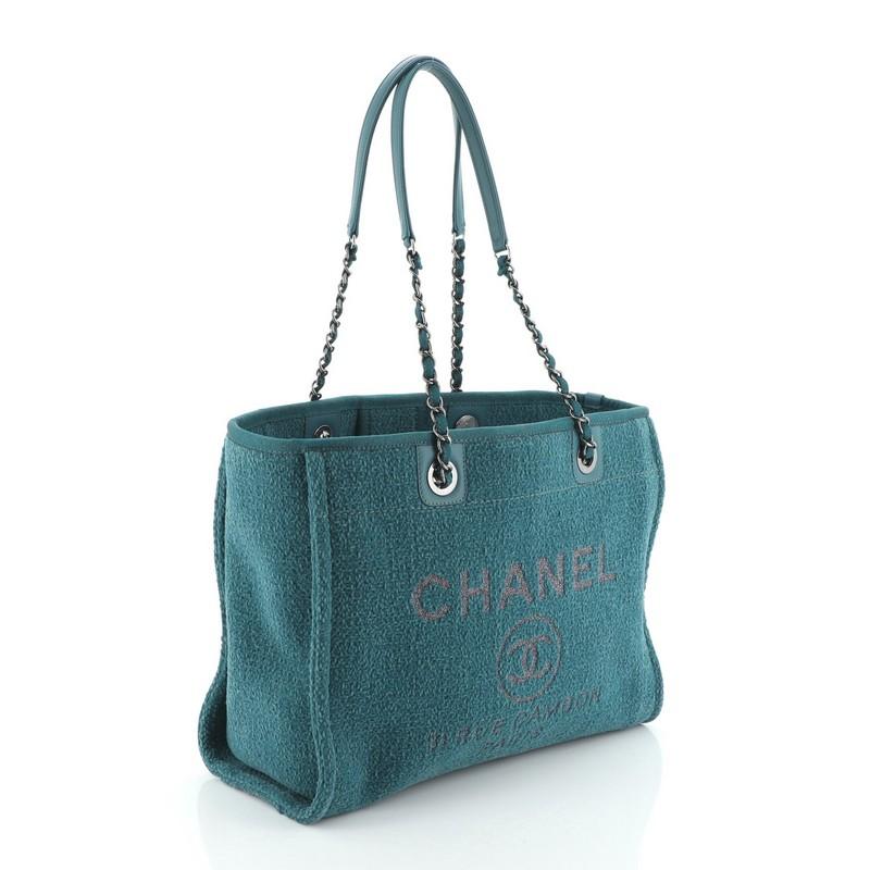Blue Chanel Deauville Tote Boucle Small