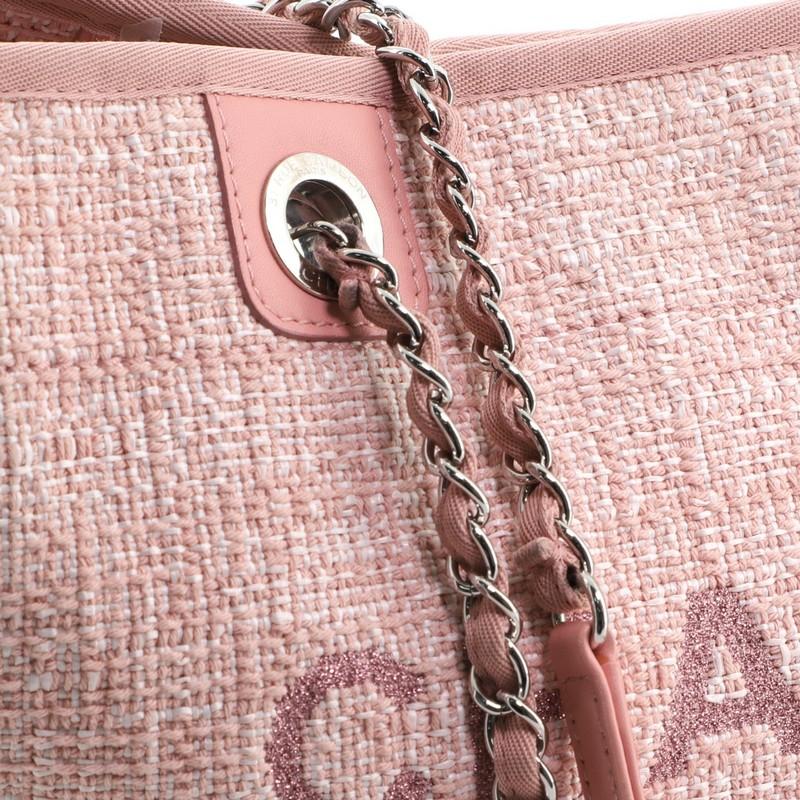Chanel Deauville Tote Lurex Canvas Small In Good Condition In NY, NY
