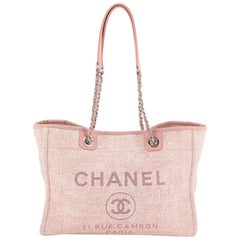 Chanel Deauville Tote Raffia with Glitter Small at 1stDibs