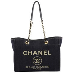 Chanel Deauville Tote Lurex Canvas Small