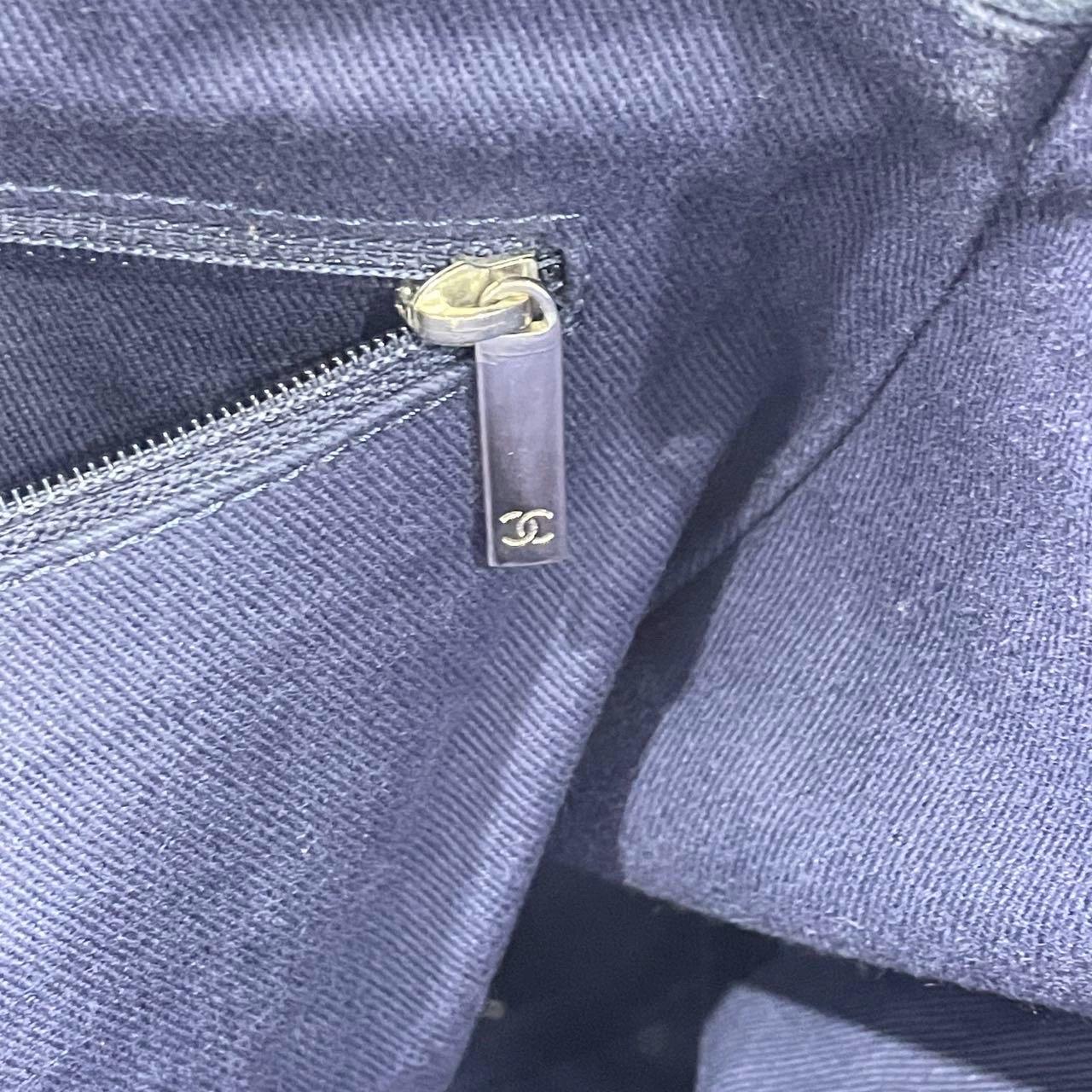 Chanel Deauville Tote Medium Navy Denim Top Handle 2012 7