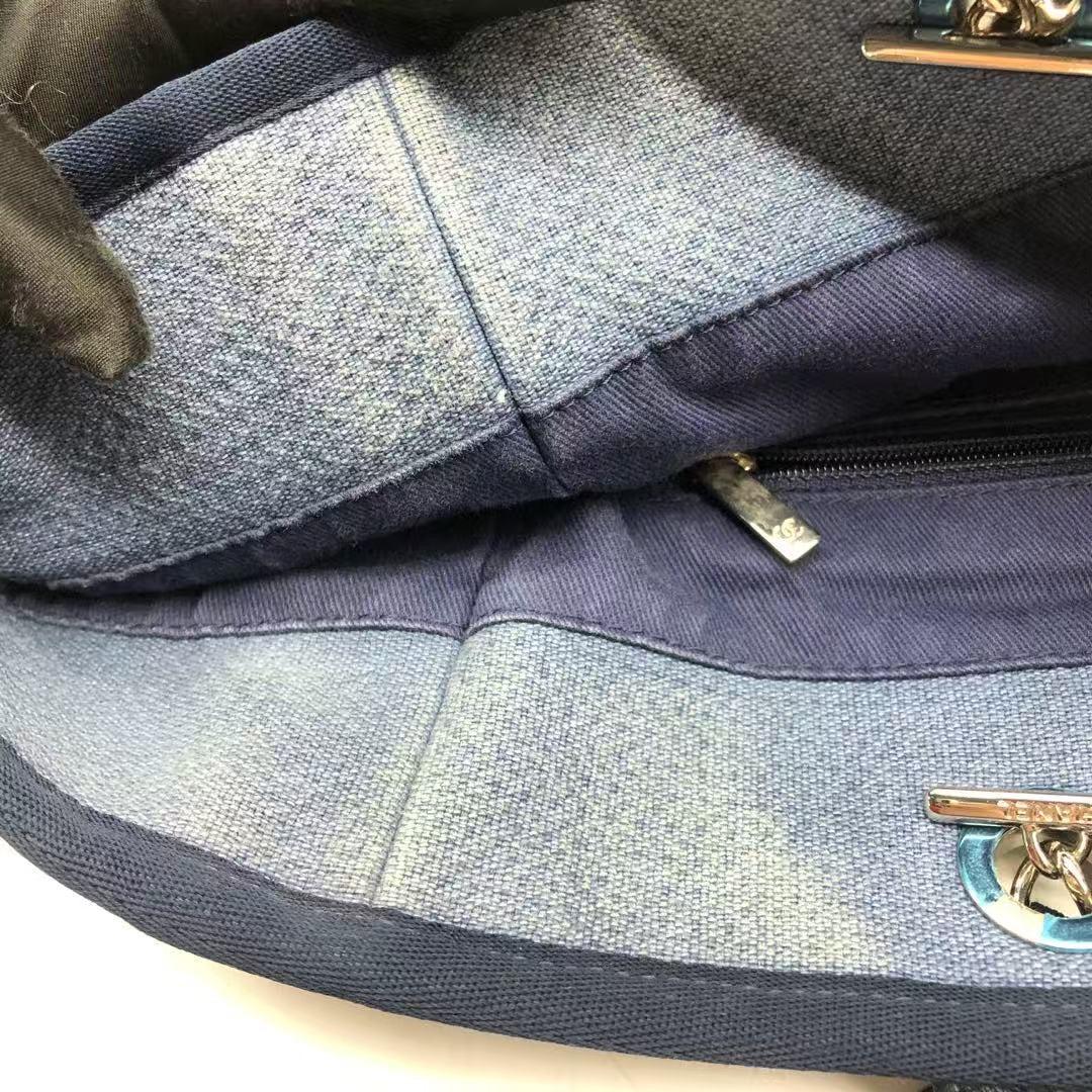 Chanel Deauville Tote Medium Navy Denim Top Handle 2012 12