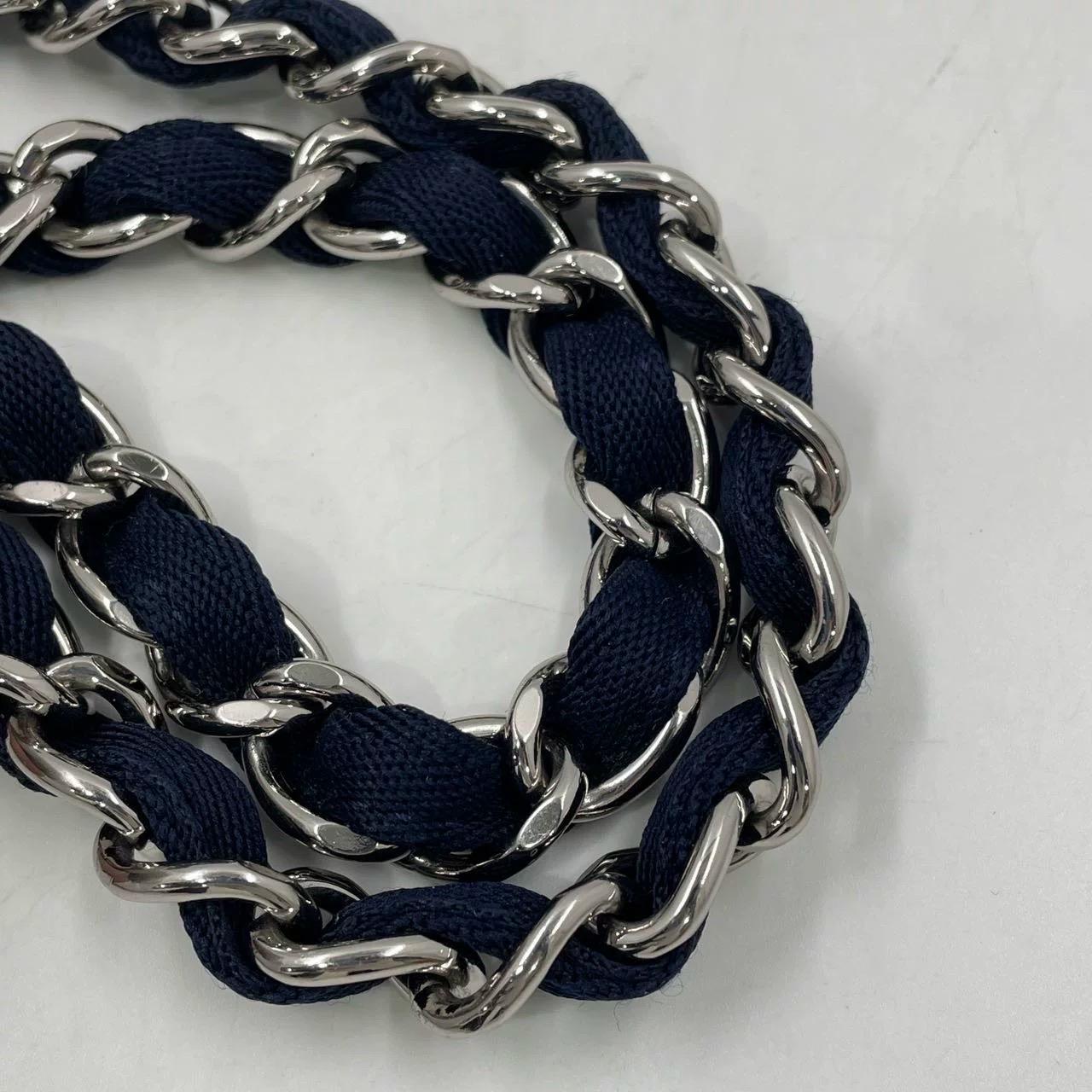 Chanel Deauville Tote Medium Navy Denim Top Handle 2012 12