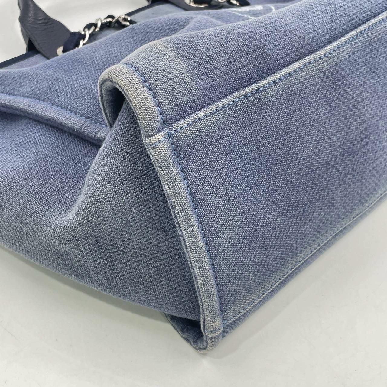 Chanel Deauville Tote Medium Navy Denim Top Handle 2012 13