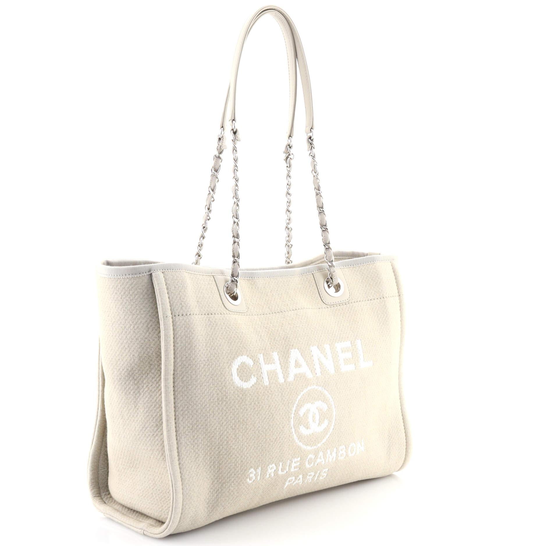 Chanel Deauville Tote Mixed Fibers Small In Good Condition In NY, NY