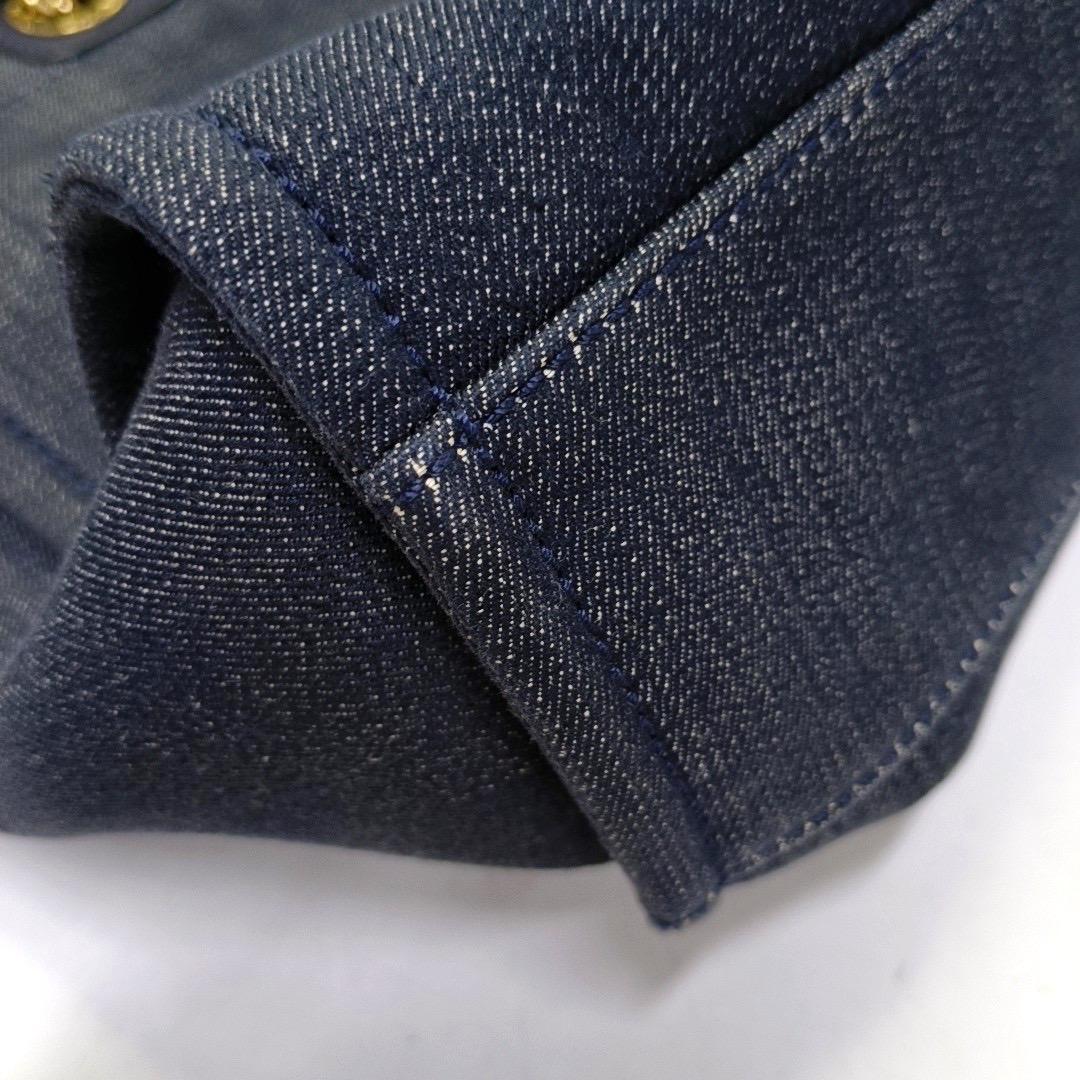 Chanel Deauville Tote Navy Denim Cloth Leather Chain Strap Gold Hardware Medium en vente 3