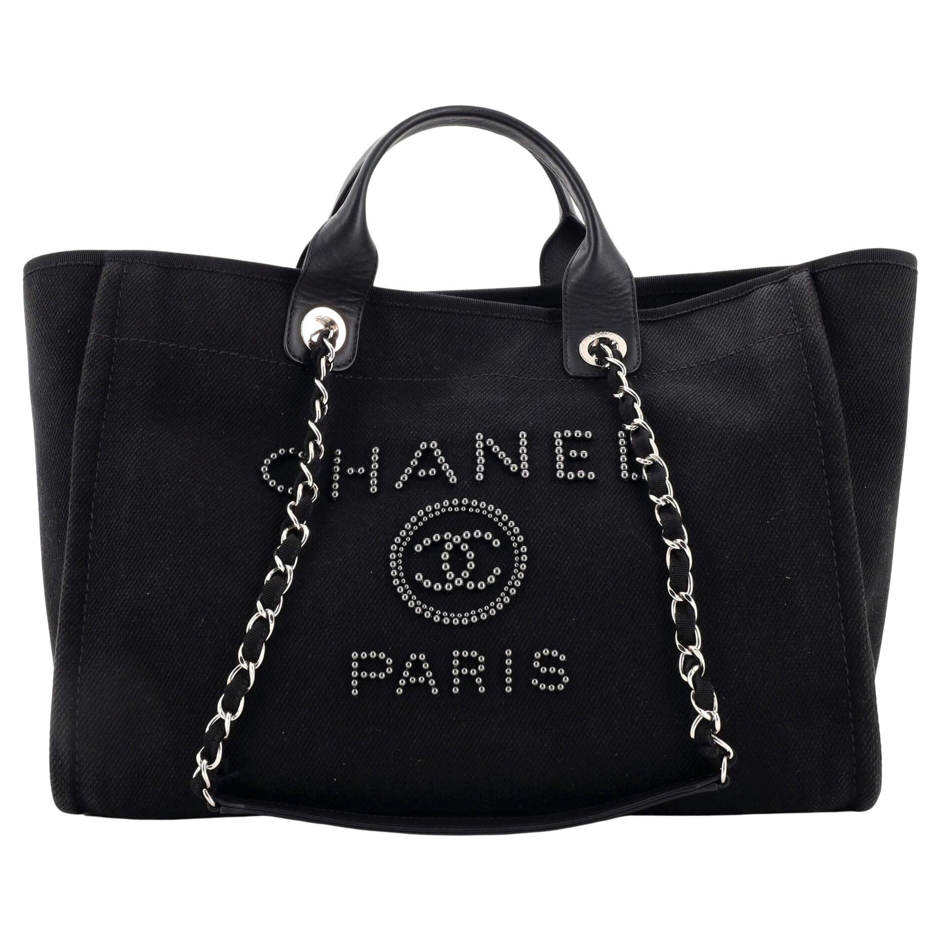Chanel Deauville Tote Pearl - For Sale on 1stDibs  chanel deauville pearl  canvas tote bag black, chanel deauville tote with pearls, chanel canvas bag  with pearls