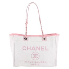 Chanel Pink Leather Medium Deauville Tote For Sale at 1stDibs