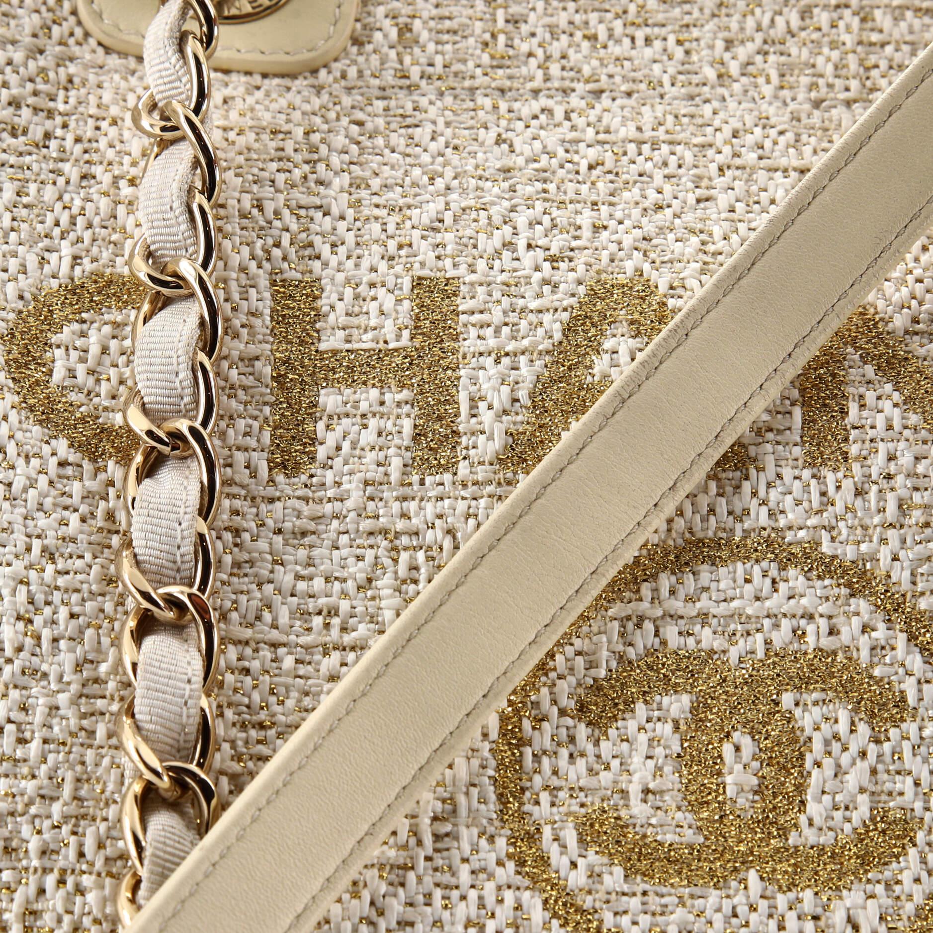 Chanel Deauville Tote Raffia with Glitter Detail Medium 4