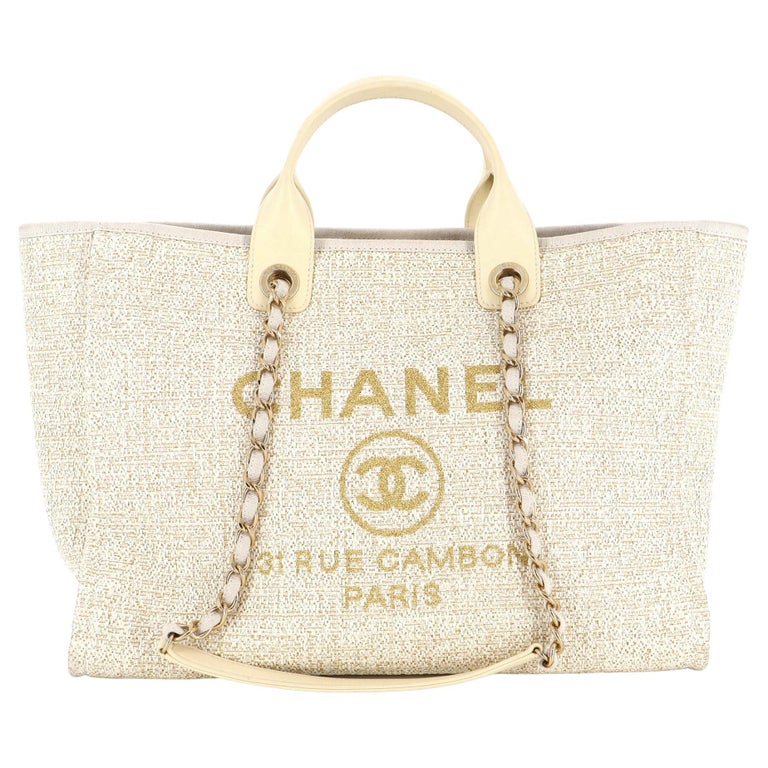Chanel Deauville Tote Raffia with Glitter Detail Medium