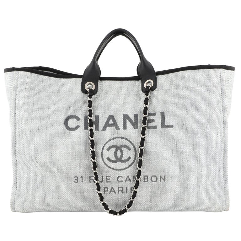 Chanel Deauville Tote Raffia XL at 1stDibs | chanel deauville raffia tote