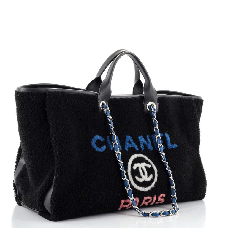 Chanel Deauville Tote Shearling Large at 1stDibs