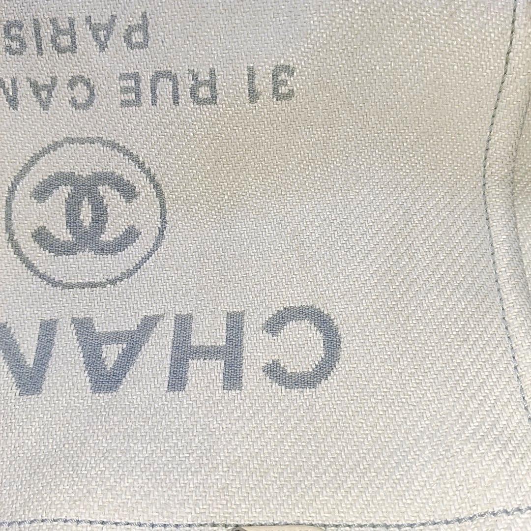 Chanel Deauville Tote Small Light Blue Denim Top Handle 5
