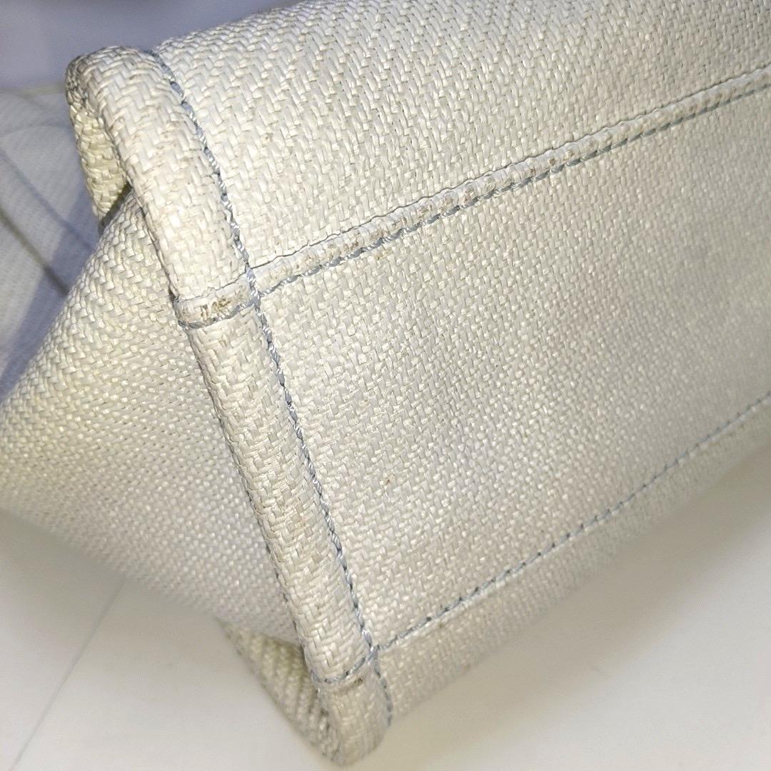 Chanel Deauville Tote Small Light Blue Denim Top Handle 6