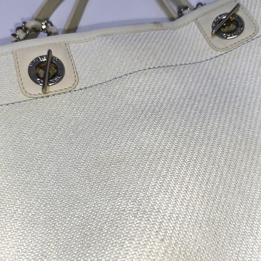 Chanel Deauville Tote Small Light Blue Denim Top Handle 8