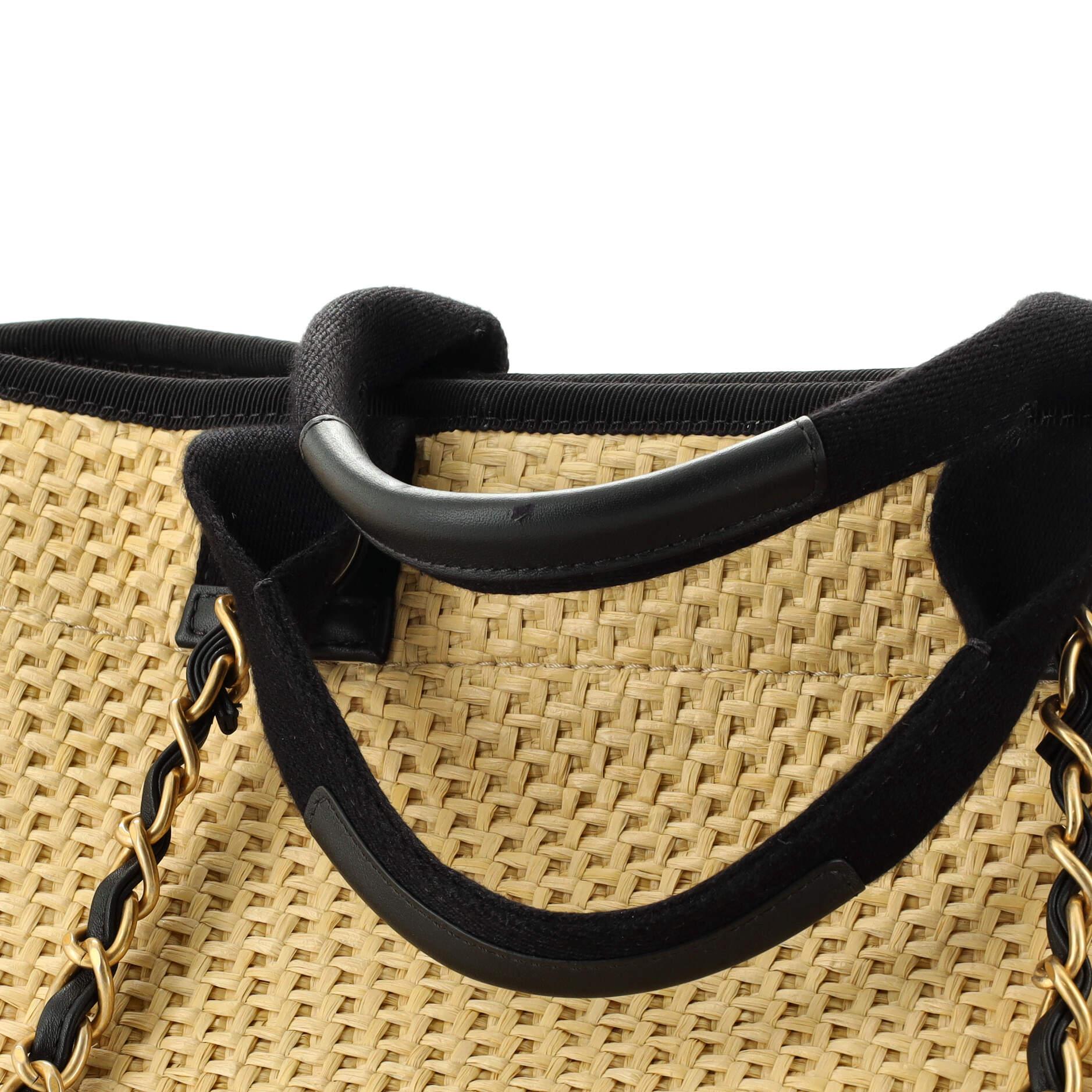 Chanel Deauville Tote Straw with Chain Detail Medium 4