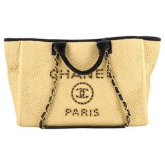 Chanel Deauville Tote Straw with Chain Detail Medium