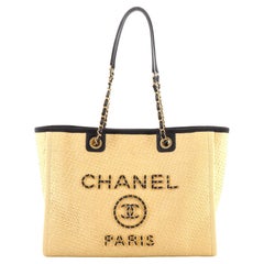 Chanel Deauville Tote Straw with Chain Detail Small