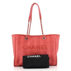 Chanel Deauville Tote Striped Raffia Small