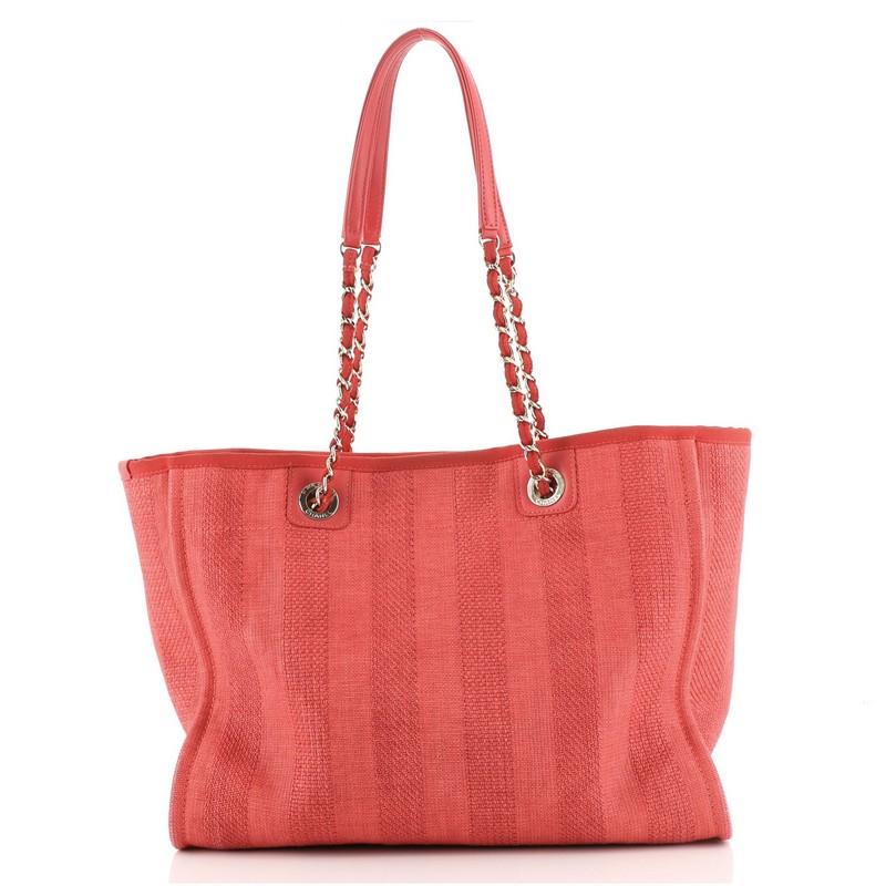 chanel deauville tote red