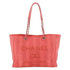 Chanel Deauville Tote Striped Raffia Small