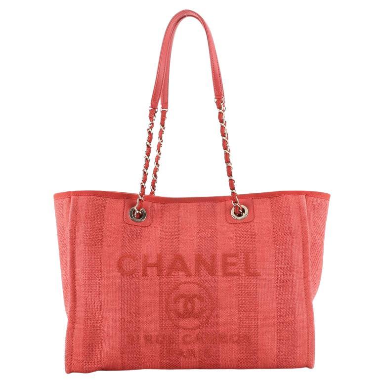 Chanel Deauville Messenger Bag Raffia Small