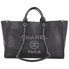 Chanel Deauville Tote Studded Caviar Large