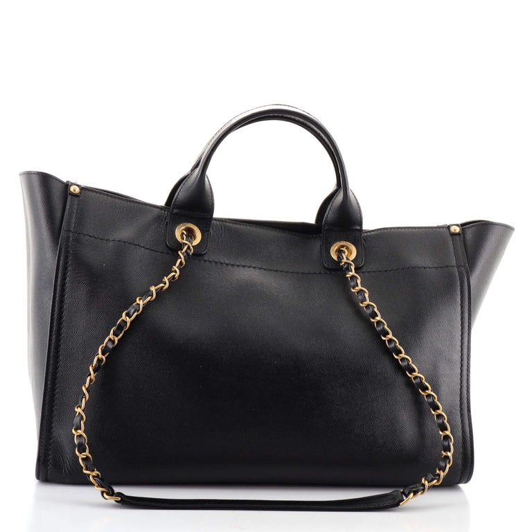 Chanel Black Grained Calfskin Large Deauville Tote SHW – Love that Bag etc  - Preowned Designer Fashions