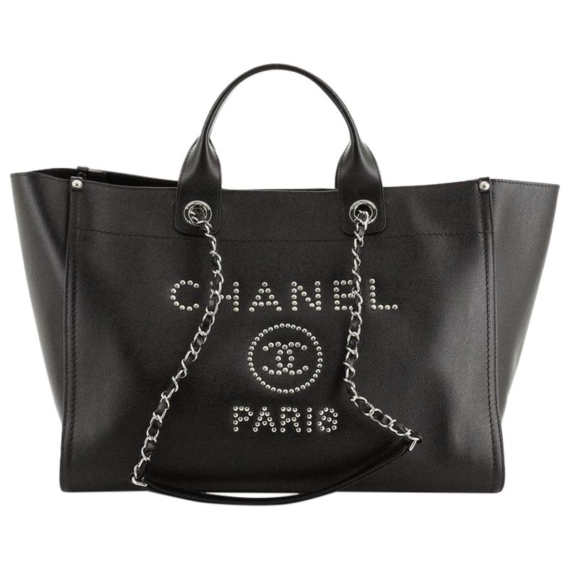 chanel deauville tote black