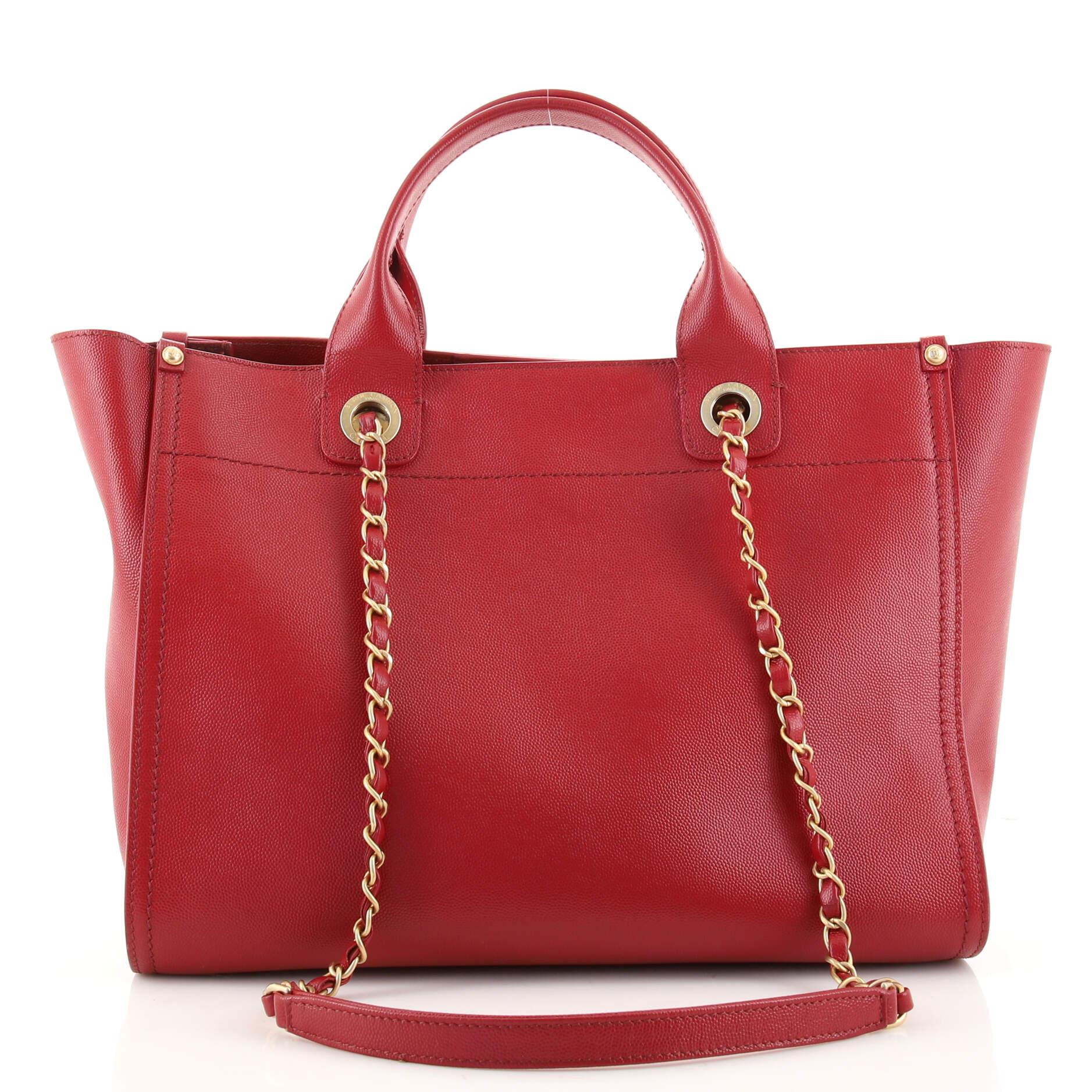 chanel leather deauville tote