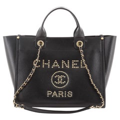 Chanel Deauville Tote Studded Caviar Small