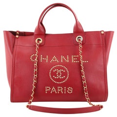 Chanel Deauville Tote Studded Caviar Small