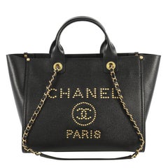 Chanel Deauville Tote Studded Caviar Small