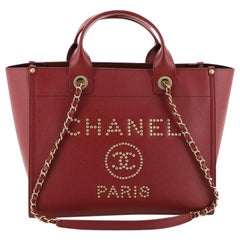 Chanel Deauville Tote Studded Caviar Small