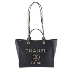 Chanel Deauville Tote Studded Caviar Small