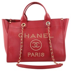 Chanel Deauville Tote Studded Caviar Small