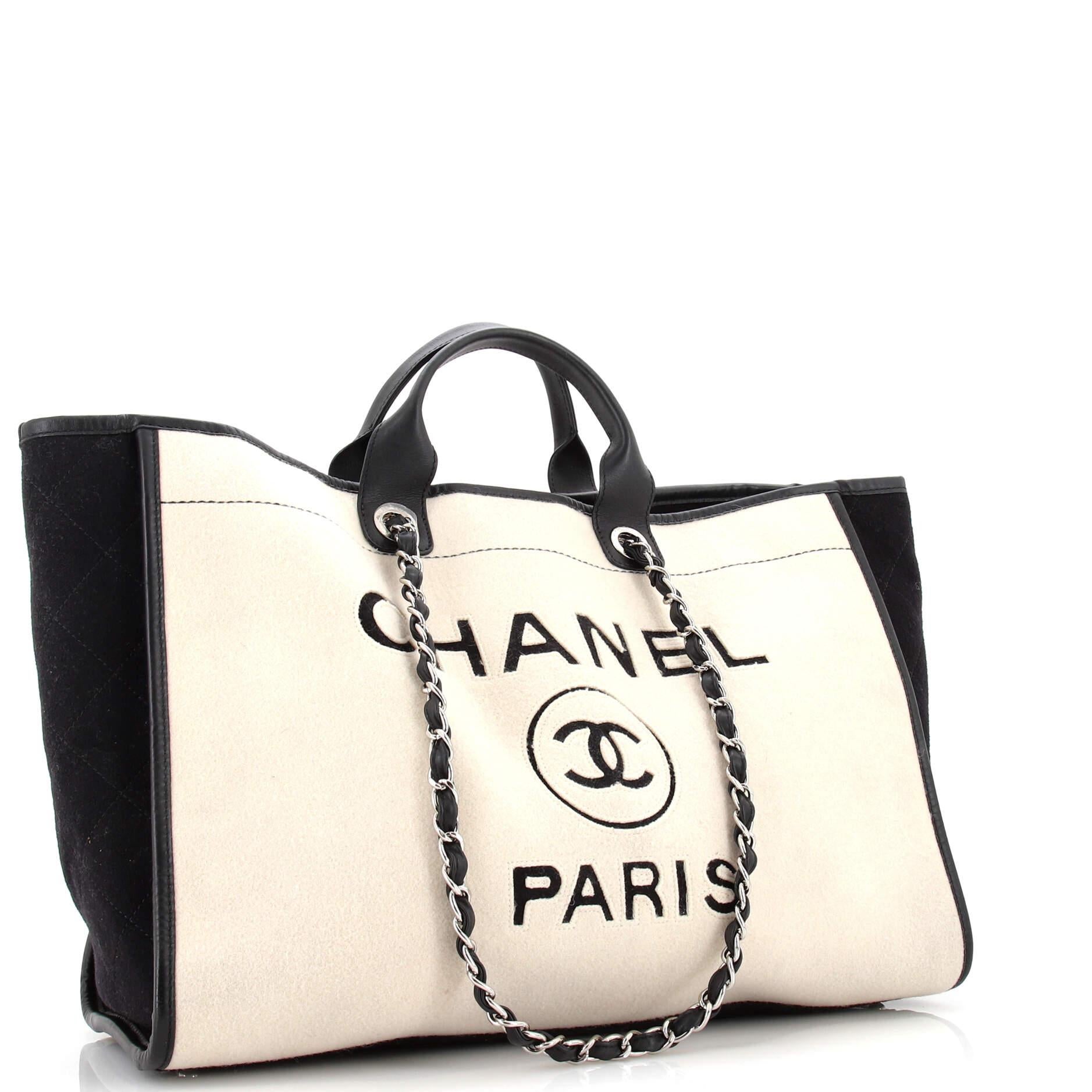 Chanel Deauville Tote Black - 5 For Sale on 1stDibs
