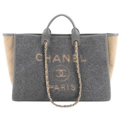 Chanel Deauville Tote Wool Felt Large