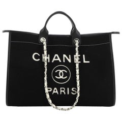 Chanel Deauville Tote Wool Felt Large
