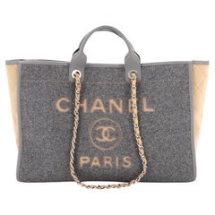 Chanel Deauville Tote Wool Felt Large