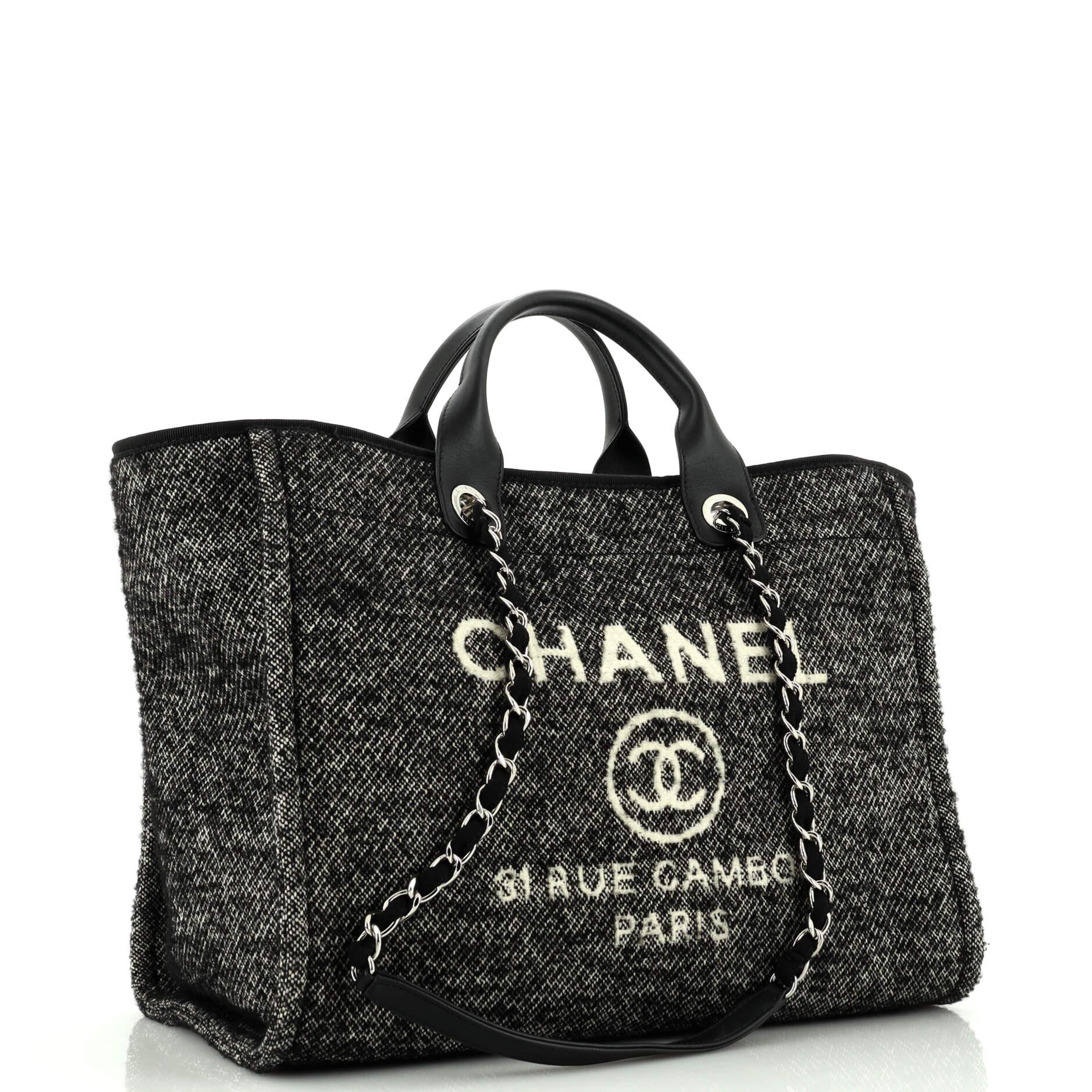 Chanel Deauville Tote Wool Large In Good Condition In NY, NY
